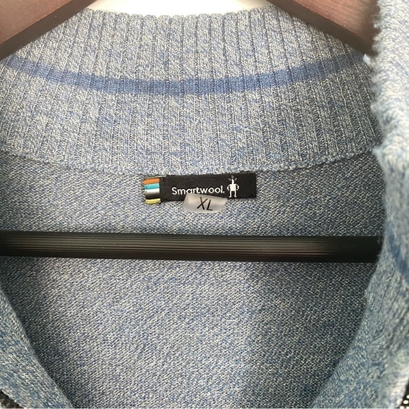 Smartwool Men’s 1/4 Zip Pullover Sweater in Blue Gray in Sz XL - Picture 7 of 8